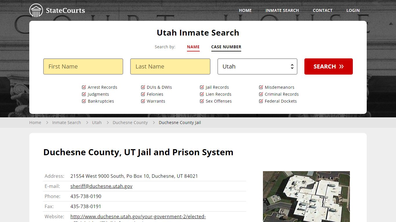 Duchesne County Jail Inmate Records Search, Utah - StateCourts
